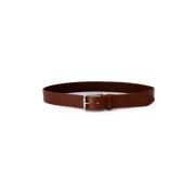 Bruin Leren Riem Gesp Sluiting Calvin Klein Jeans , Brown , Heren