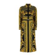 Barok Zijden Twill Jurk Versace , Multicolor , Dames