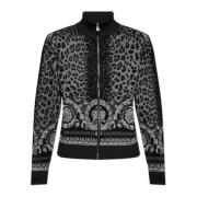 Cardigan met geborduurd patroon Versace , Black , Heren