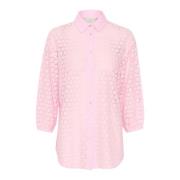 Kantshirt met ¾ mouwen Kaffe , Pink , Dames