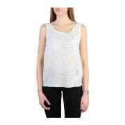 Mouwloze Viscose Top Ronde Hals Armani Jeans , White , Dames