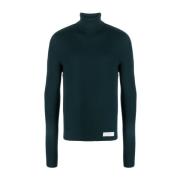 Logo Patch Jumper Balmain , Green , Heren