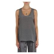 Zijden Ronde Hals Top Marella , Gray , Dames