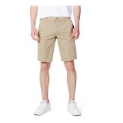 Beige Katoenen Rits Shorts Blauer , Beige , Heren