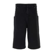 Zwarte Denim Bermuda Shorts Entire Studios , Black , Heren