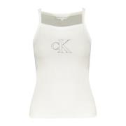 Witte Tanktop met Dunne Bandjes Calvin Klein , White , Dames