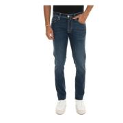 Zip Stretch Denim Jeans Tramarossa , Blue , Heren