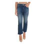 Flared Denim Jeans met Jewel Button Tramarossa , Blue , Dames