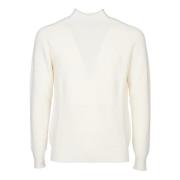 Witte Mock Neck Sweater English Rib Tagliatore , White , Heren