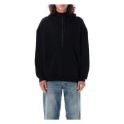 Zwart Gebreide Hanorak Logo Fleece Saint Laurent , Black , Heren