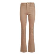 Coated Stretch Bootcut Broek 7 For All Mankind , Beige , Dames