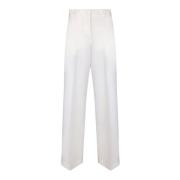 Witte Chic Broek Verhoog Stijl Msgm , White , Dames