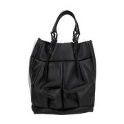 Zwarte Tote Tas met Faux Fur Voering Innerraum , Black , Dames