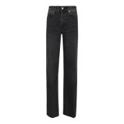 Zwarte Flare Jeans Hoge Taille 7 For All Mankind , Black , Dames