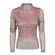 Roze & Paarse Mesh Strass Sweater Max Mara , Multicolor , Dames