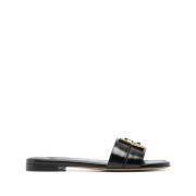 Platte schoenen met cut-out detail Fendi , Black , Dames