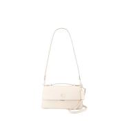 Beige Leren Crossbody Tas met Klep Coach , Beige , Dames