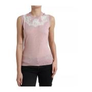 Roze Cashmere Kant Tanktop Dolce & Gabbana , Pink , Dames