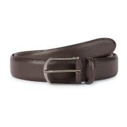 Tumbled Leren Riem Boggi Milano , Brown , Heren