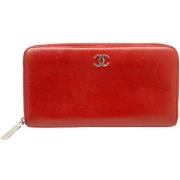 Pre-owned Leather wallets Chanel Vintage , Red , Dames