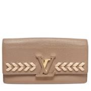 Pre-owned Leather wallets Louis Vuitton Vintage , Beige , Dames