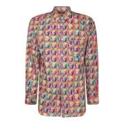 Oranje All-Over Print Shirt Comme des Garçons , Multicolor , Heren