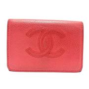 Pre-owned Leather wallets Chanel Vintage , Pink , Dames