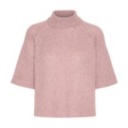 Gebreide Pullover Sweater Mesa Rose Melange Kaffe , Pink , Dames