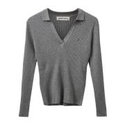 Gebreide Blouse Donkergrijs Melange Sofie Schnoor , Gray , Dames