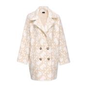 Monogram Double-Breasted Jas Pinko , Beige , Dames