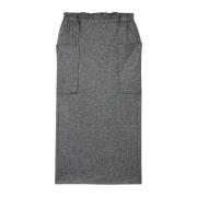 Melange Wol Flanel Lange Rok Luisa Cerano , Gray , Dames