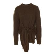 Draped Tie Front Sweater JW Anderson , Brown , Dames