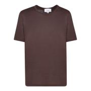 Bruin Linnen T-Shirt Casual Stijl Lardini , Brown , Heren