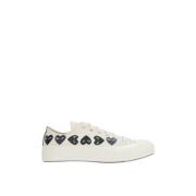 Witte lage-top canvas sneakers Comme des Garçons Play , White , Heren