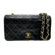 Pre-owned Leather chanel-bags Chanel Vintage , Black , Dames