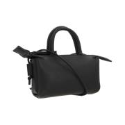 Zwarte Leren Handtas met Logo Marsell , Black , Dames