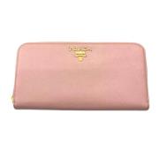 Pre-owned Leather wallets Prada Vintage , Pink , Dames