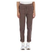 Fluwelen katoenen stretch jogger broek Panicale , Brown , Dames