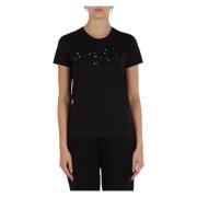 Katoenen Logo Geborduurd Ronde Hals T-shirt Emporio Armani , Black , D...