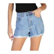 Katoenen Logo Detail Shorts Richmond , Blue , Dames