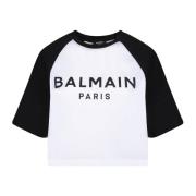 Witte T-shirt Damesmode Balmain , White , Dames