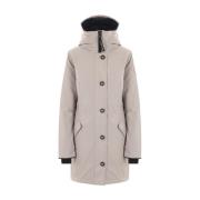 Lichtgrijze Technische Canvas Parka Canada Goose , Beige , Dames