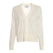 V-hals Cardigan met Oversized Schouders Armedangels , White , Dames