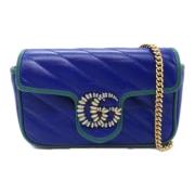 Pre-owned Leather shoulder-bags Gucci Vintage , Blue , Dames