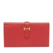 Pre-owned Leather wallets Hermès Vintage , Red , Dames