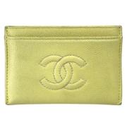 Pre-owned Leather wallets Chanel Vintage , Yellow , Dames