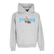 Grijze Cop Car Hoodie Langemouw Sweatshirt Thrasher , Gray , Heren