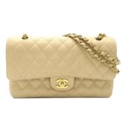 Pre-owned Leather chanel-bags Chanel Vintage , Beige , Dames