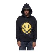 Hoodie met warmgestempeld print John Richmond , Black , Heren