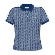 Polo met monogram Lacoste , Blue , Dames